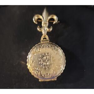 Vintage Coro Pegasus Chatelelaine Brooch Picture Locket